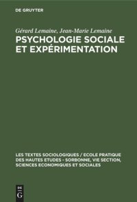 cover of the book Psychologie sociale et expérimentation