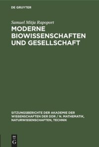 cover of the book Moderne Biowissenschaften und Gesellschaft