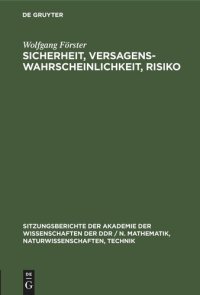 cover of the book Sicherheit, Versagenswahrscheinlichkeit, Risiko