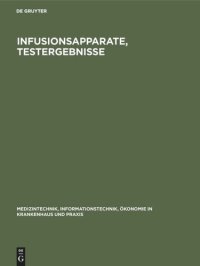 cover of the book Infusionsapparate, Testergebnisse