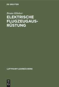 cover of the book Elektrische Flugzeugausrüstung