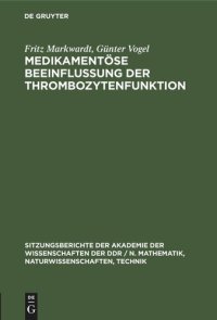 cover of the book Medikamentöse Beeinflussung der Thrombozytenfunktion