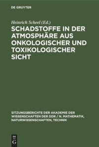 cover of the book Schadstoffe in der Atmosphäre aus onkologischer und toxikologischer Sicht