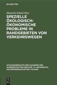 cover of the book Spezielle ökologisch-ökonomische Probleme in Randgebieten von Verkehrswegen