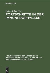 cover of the book Fortschritte in der Immunprophylaxe