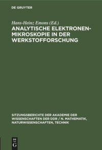 cover of the book Analytische Elektronenmikroskopie in der Werkstofforschung