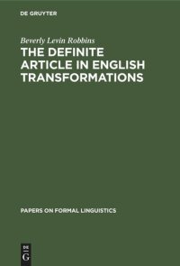 cover of the book The Definite Article in English Transformations