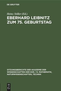 cover of the book Eberhard Leibnitz zum 75. Geburtstag