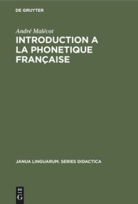 cover of the book Introduction à la Phonétique Française