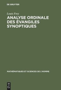 cover of the book Analyse ordinale des évangiles synoptiques