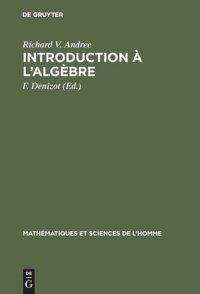 cover of the book Introduction à l’algèbre