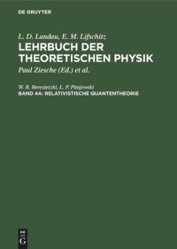 cover of the book Lehrbuch der theoretischen Physik: Band 4a Relativistische Quantentheorie