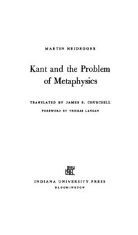 cover of the book Kant and the problem of metaphysics