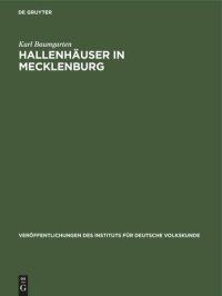 cover of the book Hallenhäuser in Mecklenburg: Eine historische Dokumentation