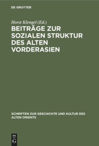 cover of the book Beiträge zur sozialen Struktur des Alten Vorderasien