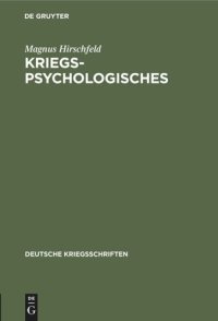 cover of the book Kriegspsychologisches