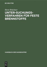 cover of the book Untersuchungsverfahren für feste Brennstoffe