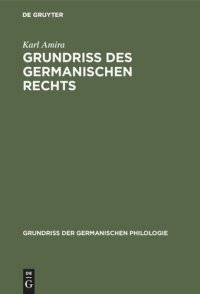 cover of the book Grundriß des germanischen Rechts