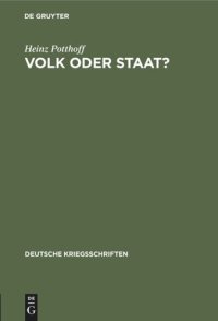 cover of the book Volk oder Staat?