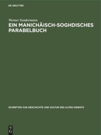 cover of the book Ein manichäisch-soghdisches Parabelbuch