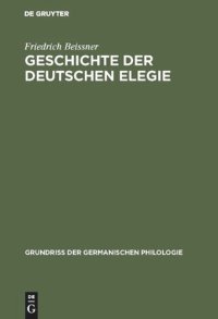 cover of the book Geschichte der deutschen Elegie