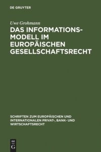 cover of the book Das Informationsmodell im Europäischen Gesellschaftsrecht