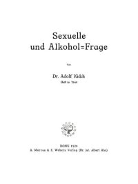 cover of the book Sexuelle und Alkohol-Frage