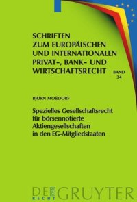 cover of the book Spezielles Gesellschaftsrecht für börsennotierte Aktiengesellschaften in den EG-Mitgliedstaaten