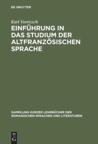 cover of the book Einführung in das Studium der altfranzösischen Sprache