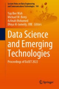 cover of the book Data Science and Emerging Technologies: Proceedings of DaSET 2022