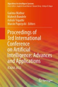 cover of the book Proceedings of 3rd International Conference on Artificial Intelligence: Advances and Applications: ICAIAA 2022