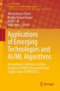 cover of the book Applications of Emerging Technologies and AI/ML Algorithms: International Conference on Data Analytics in Public Procurement and Supply Chain (ICDAPS2022)