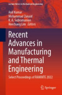 cover of the book Recent Advances in Manufacturing and Thermal Engineering: Select Proceedings of RAMMTE 2022