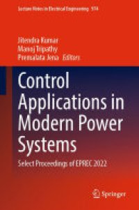 cover of the book Control Applications in Modern Power Systems: Select Proceedings of EPREC 2022