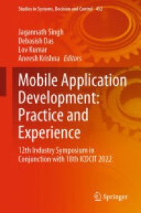 cover of the book Mobile Application Development: Practice and Experience: 12th Industry Symposium in Conjunction with 18th ICDCIT 2022