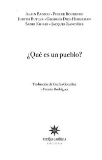 cover of the book ¿Qué es un pueblo?