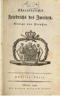 cover of the book Charakteristik Friedrichs des Zweiten, Königs von Preußen