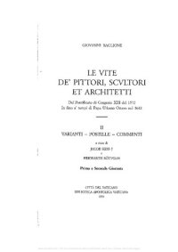 cover of the book Le vite de' pittori scultori et architetti. Dal Pontificato di Gregorio XIII del 1572 in fino a' tempi di Papa Urbano Ottavo nel 1642