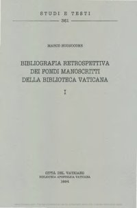 cover of the book Bibliografia retrospettiva dei fondi manoscritti della Biblioteca Vaticana