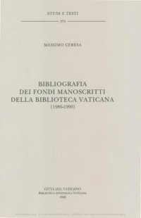 cover of the book Bibliografia dei fondi manoscritti della Biblioteca Vaticana (1986-1990)