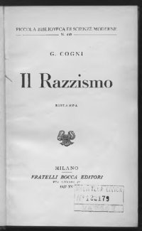 cover of the book Il Razzismo