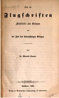 cover of the book Über die Flugschriften Friedrichs des Großen aus der Zeit des Siebenjährigen Krieges