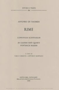 cover of the book Rime. Convivium scientiarum-In laudem Sixti quarti pontificis maximi