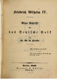 cover of the book Friedrich Wilhelm IV. Eine Schrift für das deutsche Volk