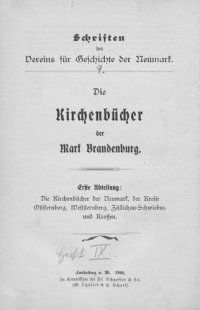 cover of the book Schriften des Vereins für Geschichte der Neumark