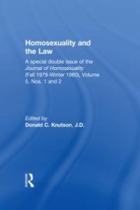 cover of the book Homosexuality and the Law