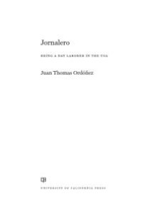 cover of the book Jornalero : Being a Day Laborer in the USA