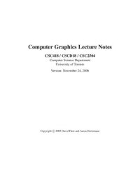 cover of the book CSC418 / CSCD18 / CSC2504 - Computer Graphics: Lecture Notes