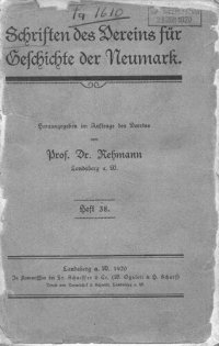 cover of the book Schriften des Vereins für Geschichte der Neumark