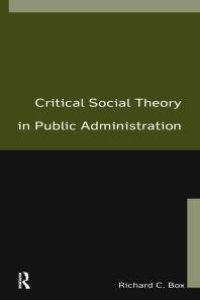 cover of the book Critical Social Theory in Public Administration